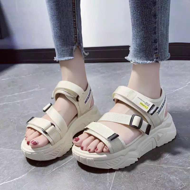 SANDAL SENDAL tinggi TALI SILANG GUNUNG SANTAI PESTA WANITA PEREMPUAN CEWEK ALA KOREA KEKINIAN