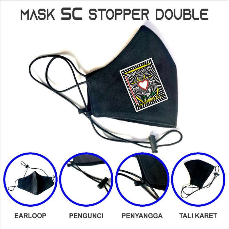Masker kain logo PSHT stopper hijab earloop  2 ply