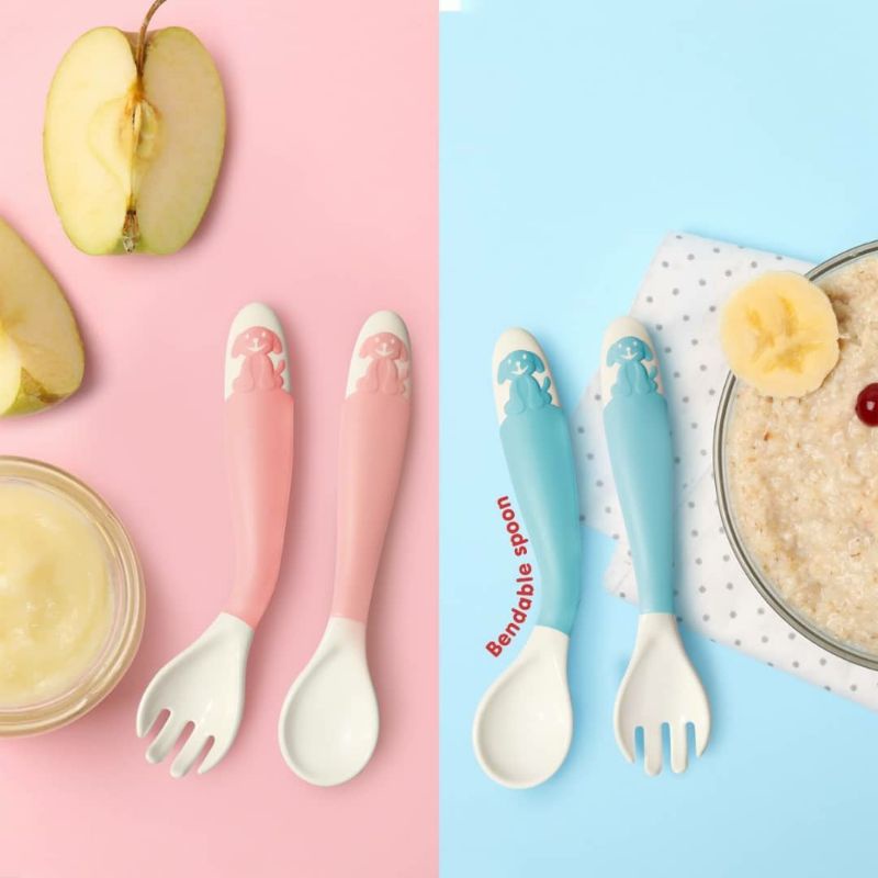 BABYSAFE Bendable Spoon and Fork with Case Sendok Bayi dengan Tempat