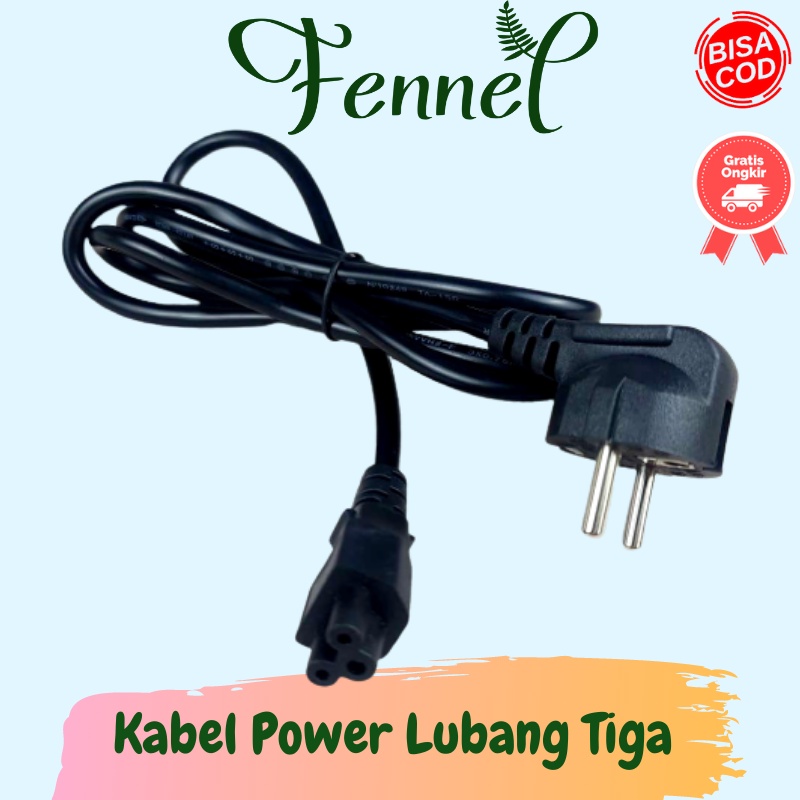 Kabel Listrik Lubang Tiga EU Plug untuk Power Adaptor 1.5m E125