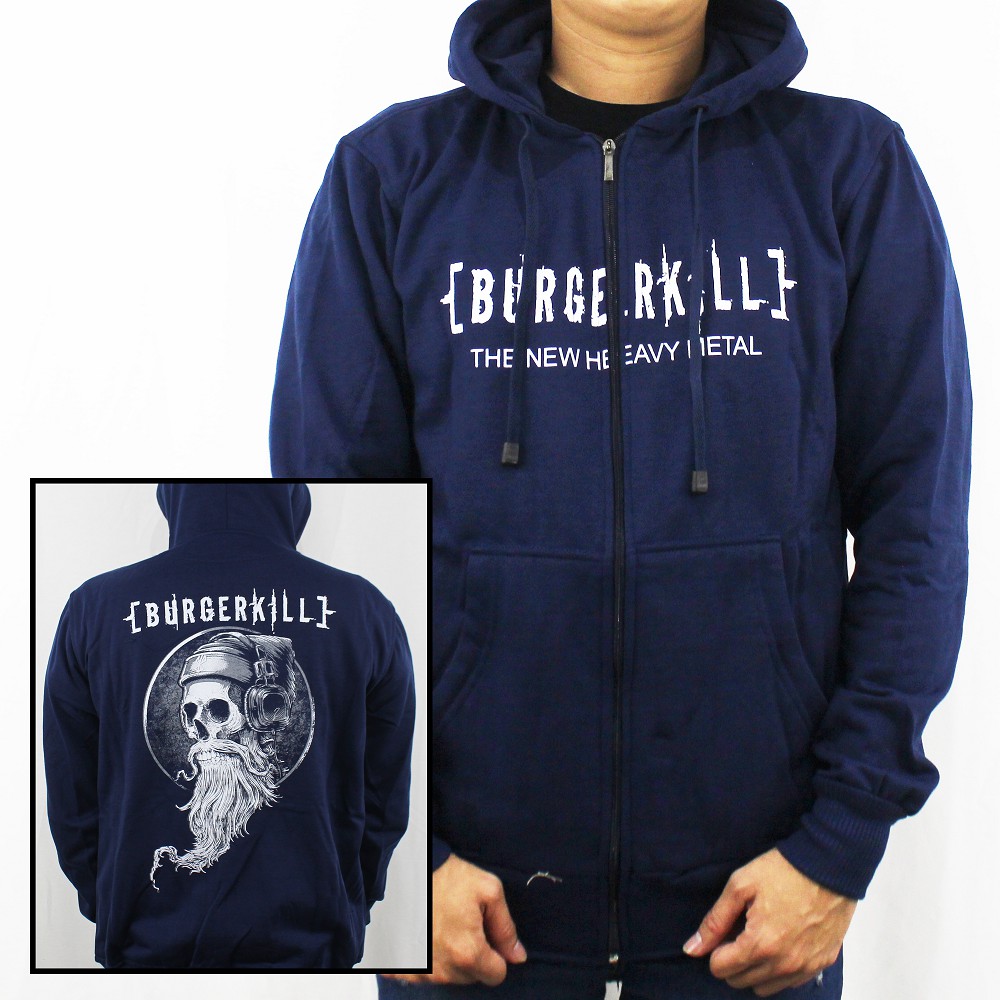 JAKET BURGERKILL HEAVY METAL M L XL XXL 01 - JAKET MUSIK METAL BURGERKILL - HOODIE MUSIK NAVY