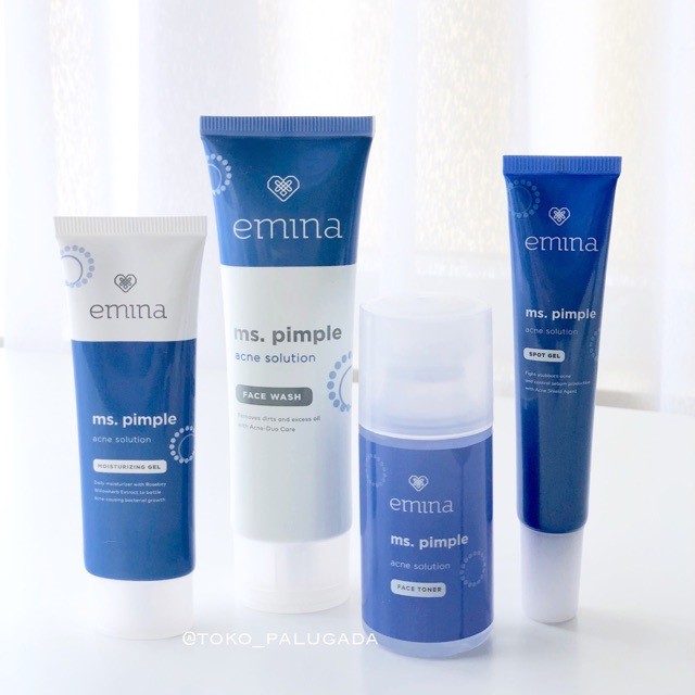 EMINA Ms Pimple Acne Solution Series Face Wash Toner Moisturizing Gel Spot Sebum Fighter