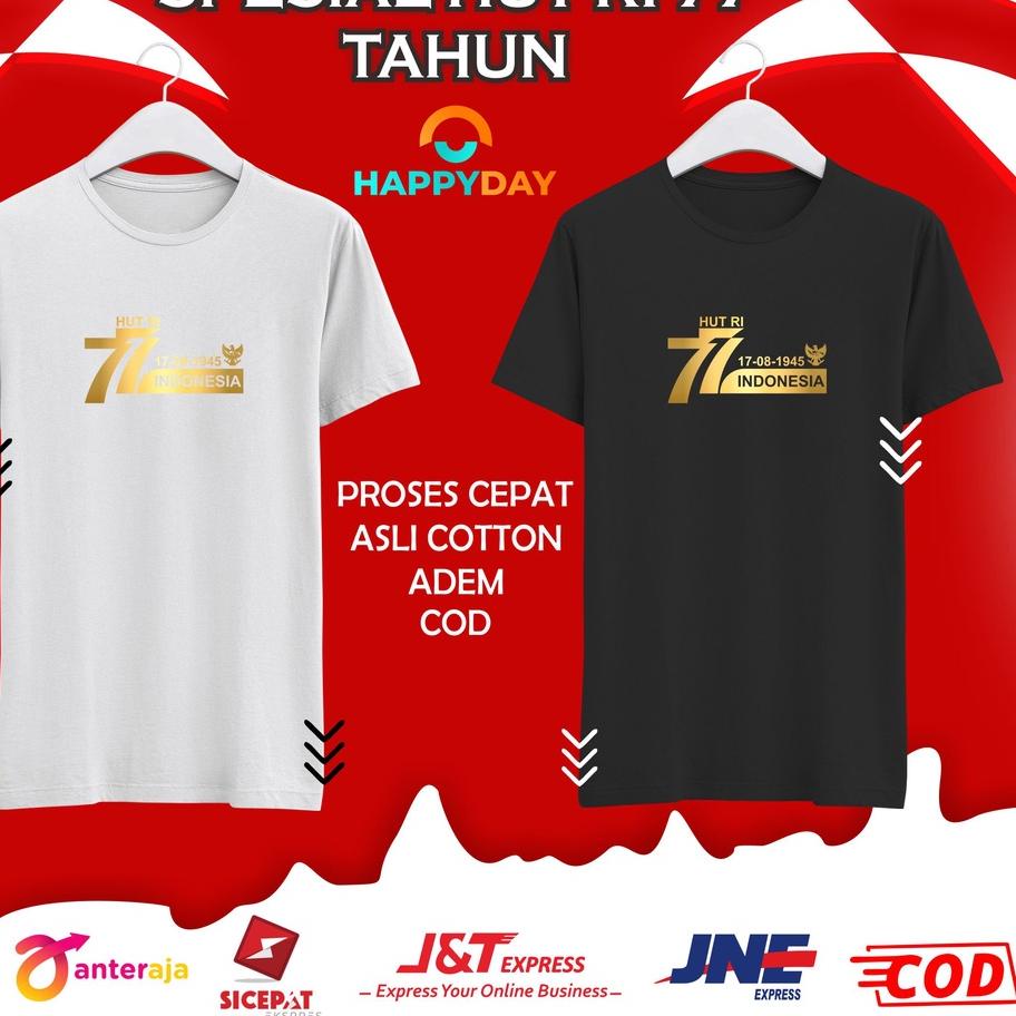 KAOS HUT RI KE 77 TAHUN  KAOS KEMERDEKAAN INDONESIA | KAOS AGUSTUS INDONESIA MERDEKA .,