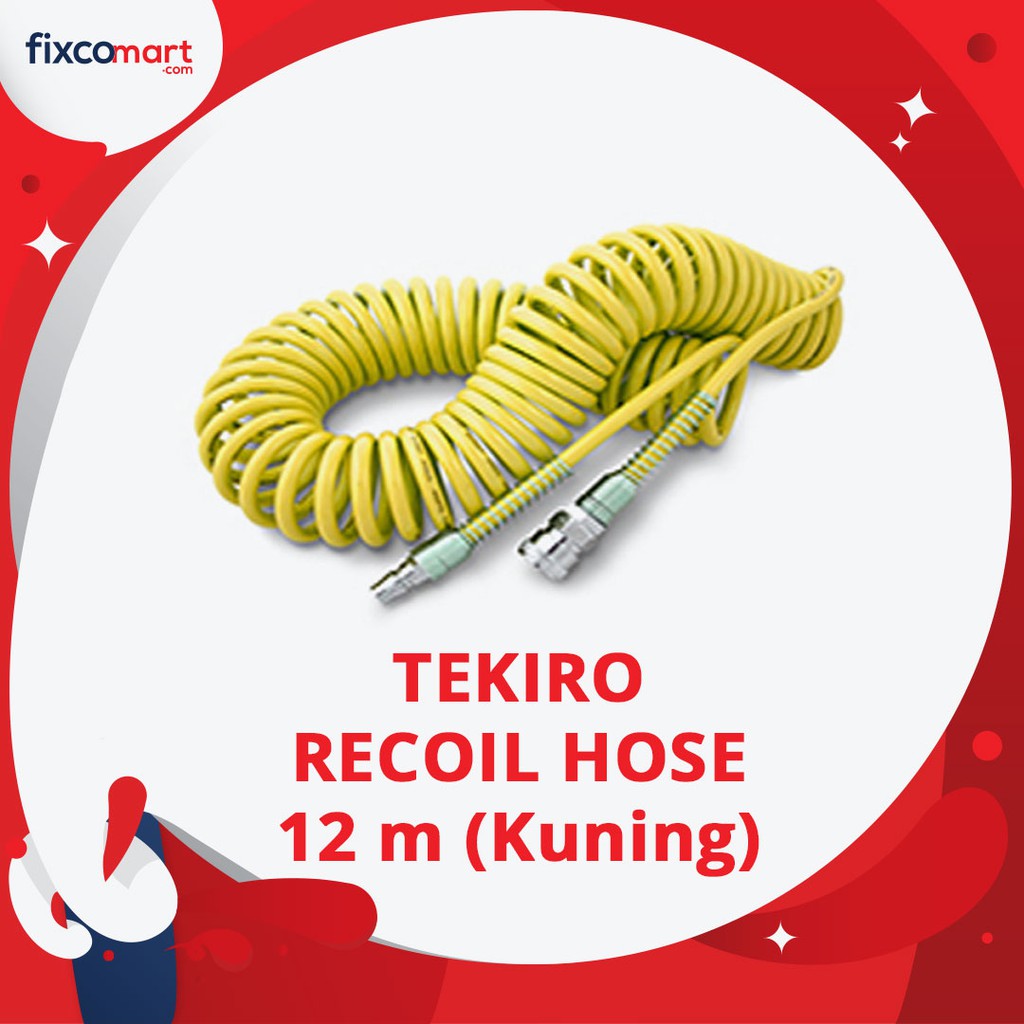 Tekiro Selang Recoil Kuning 12 M / Selang Kompresor 12 M