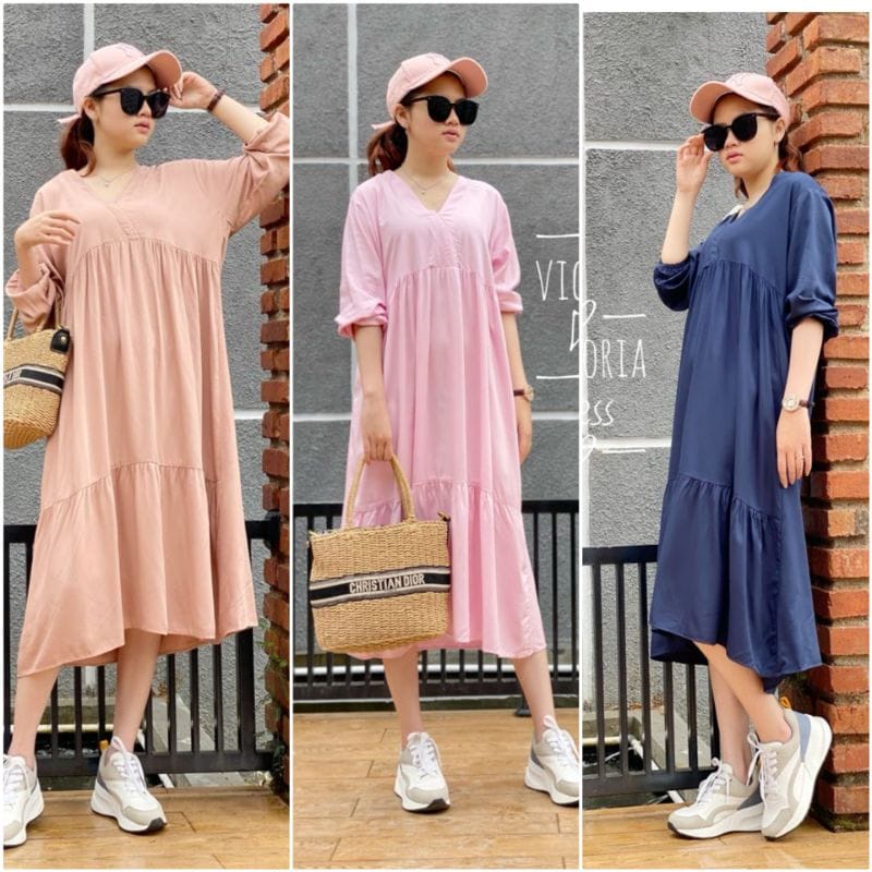 DRESS KIMONO || DRESS KANZIA || DRESS TERVIRAL || MIDI DRESS || LD 110 PB 115 || BAHAN RAYON