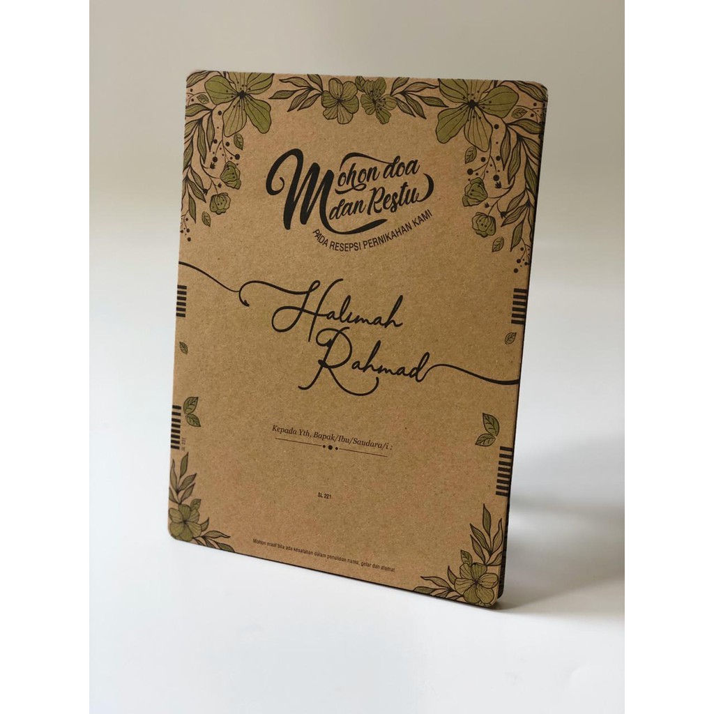 Blangko Undangan Pernikahan Samara Lite 221 Per Lembar Tanpa Plastik