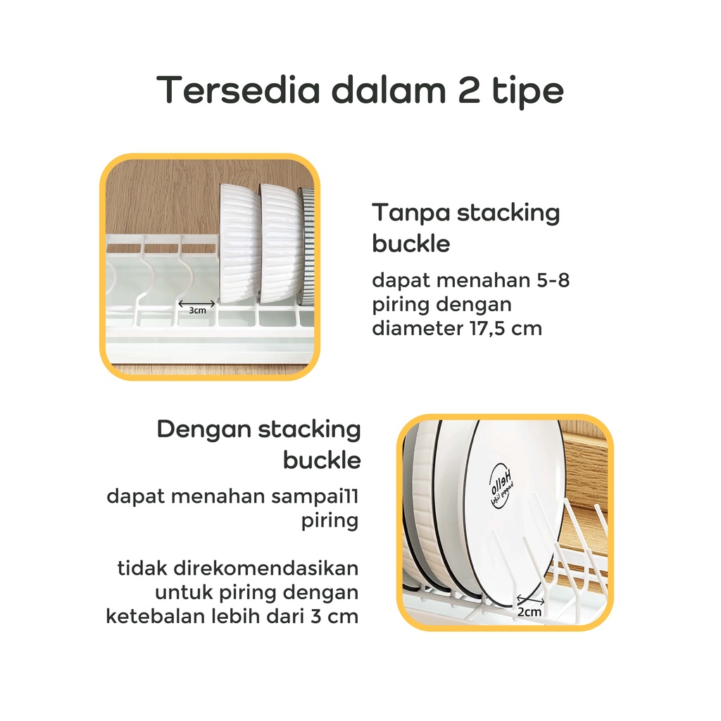 【IKONE】KUNO Rak Piring Perapi Dapur Organizer Piring Lemari Berkualitas Organizer Mangkok Piring Rak Dapur Rak Serbaguna
