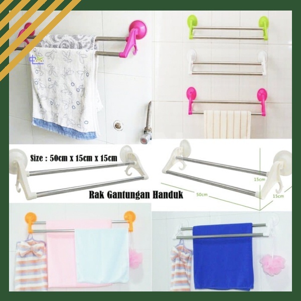 Gantungan Handuk Tanpa Paku Hanger Handuk Rak Gantungan Handuk