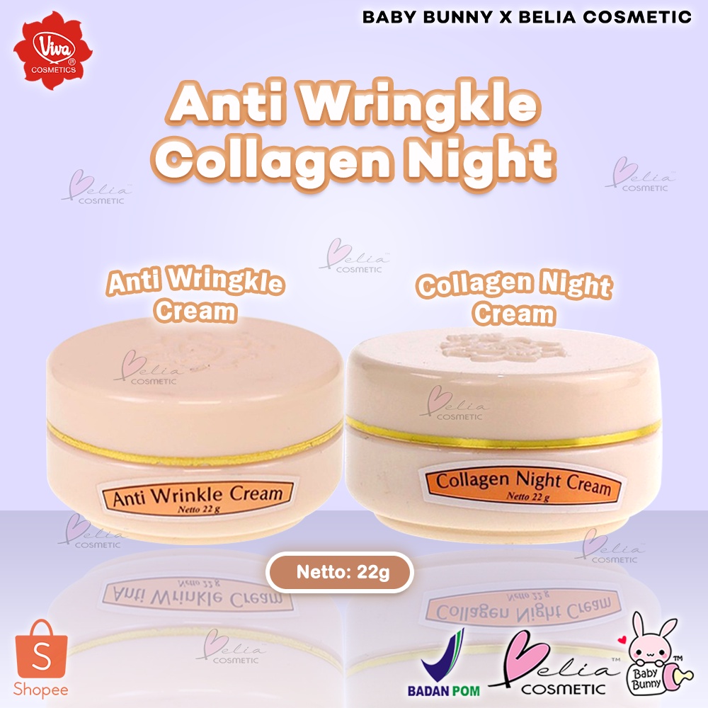 ❤ BELIA ❤ VIVA Anti Wrinkle Cream 22g | Collagen Night Cream | Cream Wajah | BPOM