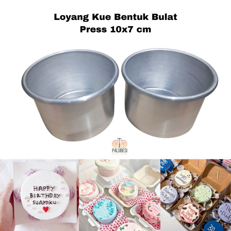 Loyang Bulat Press 10x7 Cm Untuk Korean Cake Bento Bal Bal