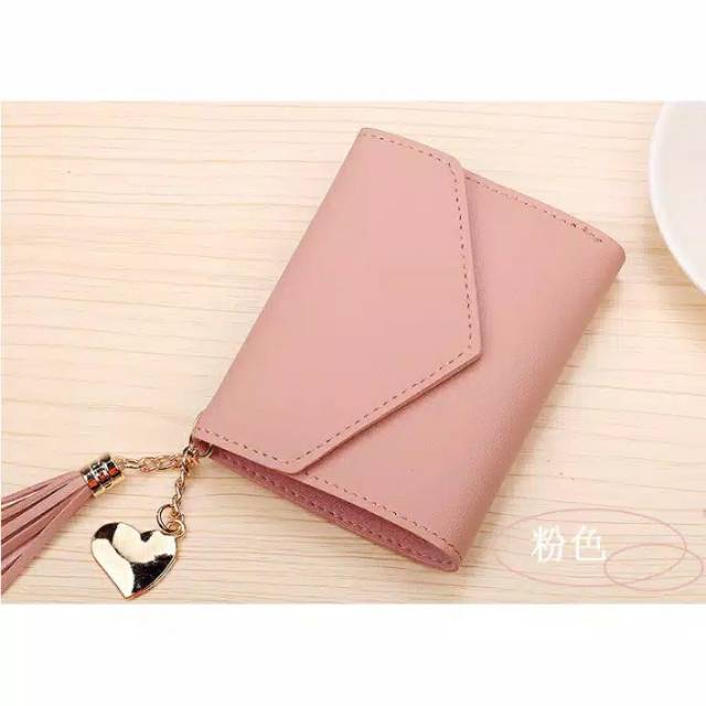 Dompet Wanita Lipat Tassel Model Pendek Import Korea