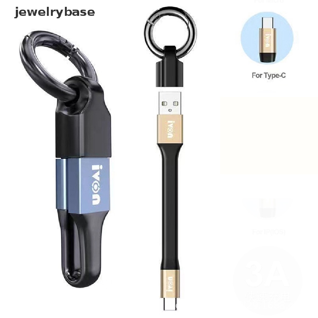 (jewelrybase) Kabel Data / Charger Micro USB / Type C Mini Portable Dengan Gantungan Kunci