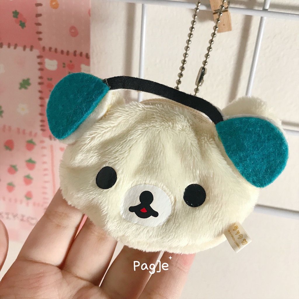 Mini Korilakkuma Rilakkuma Headset Purse Dompet San X [New] - Plush Doll Boneka Keyring Ganci