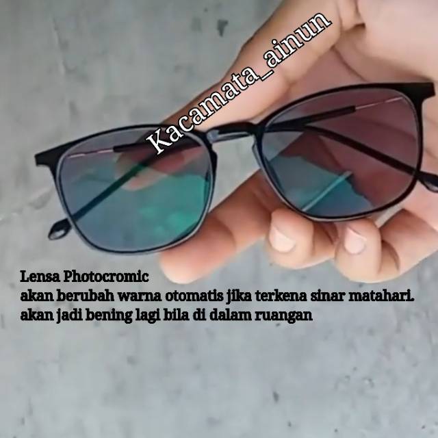 Frame Kacamata kotak trendy  Paket frame + lensa photocromic  kacamata 3054 minus / normal Termurah