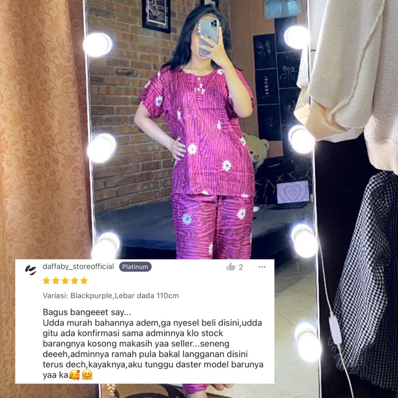 Sapasara - Setelan Celana Panjang Baby Doll Bahan Rayon Adem Busui Friendly LD 110 Etalase 2
