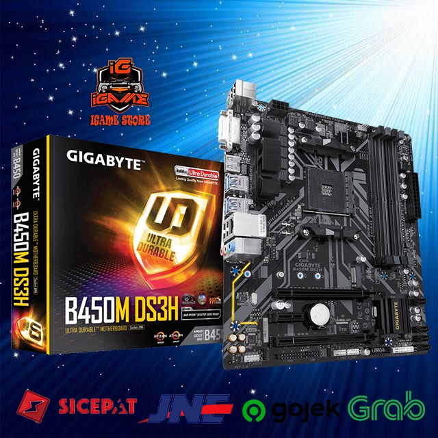 Gigabyte B450M DS3H (AM4, AMD B450, DDR4, USB3.1, SATA3) NAMPOL GAN