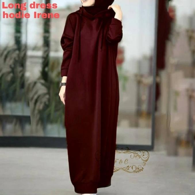 Baju Gamis Hoodie Tali Muslim Irene Wanita