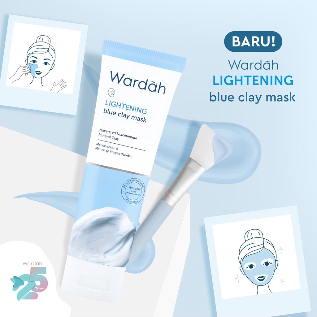 Wardah Lightening Face Blue Clay Mask isi 60ML | Shopee Indonesia