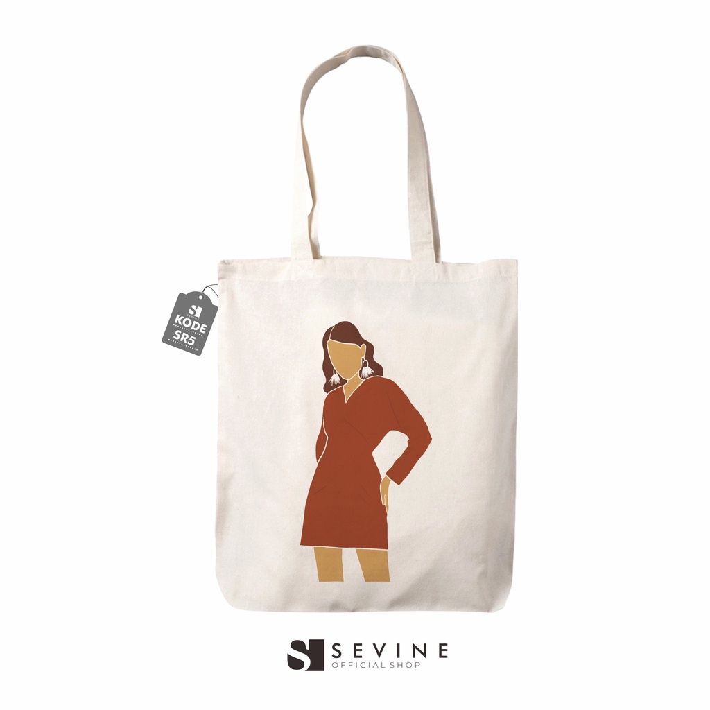 Sevine Totebag Custom Tas Tote Bag Resleting Fashion Wanita Premium artsy women  - SR