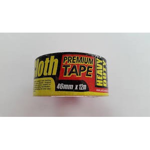 (186 GRAM) Lakban Hitam Nachi Tape Cloth Premium Tape/ Isi Tebal 46 mm x 12 m