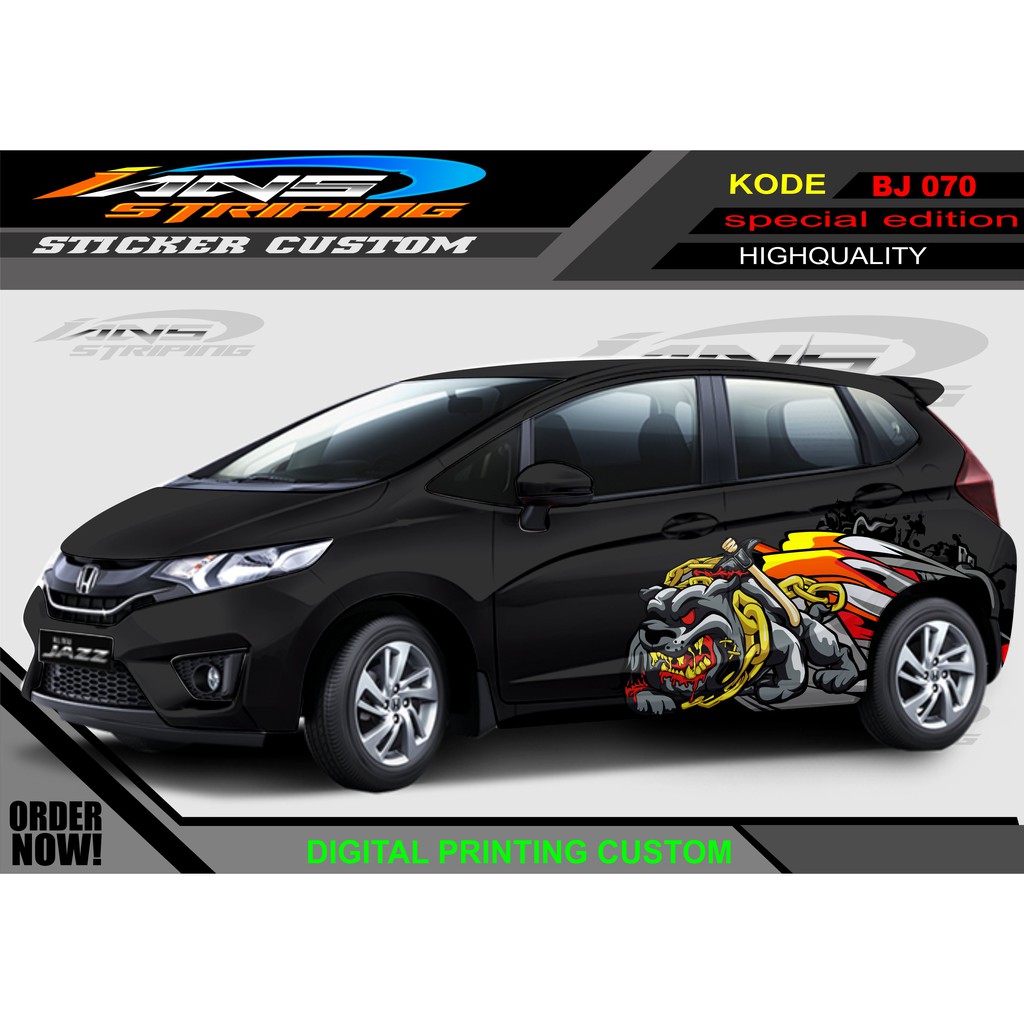 STIKER MOBIL HONDA JAZZ,BRIO,AYLA/ VARIASI STICKER UNTUK SAMPING MOBIL SEMI FULL