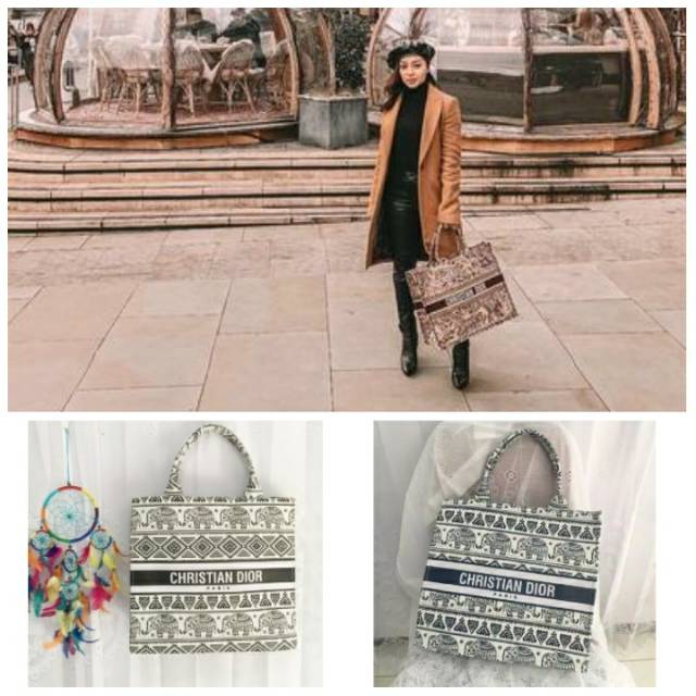 TAS CRISTIAN DIOR TOTE BAG BATIK/TAS WANITA/FASHION WANITA/REAL PIC