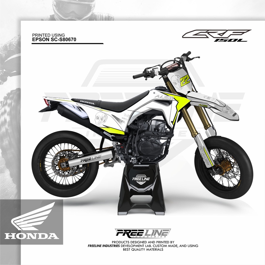 DECAL CRF150L PUTIH TEMA ALIEN CUTOM DESAIN