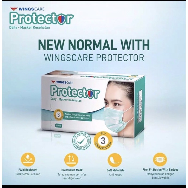 Masker Wings Care Protector 3 Ply isi 50 Lembar