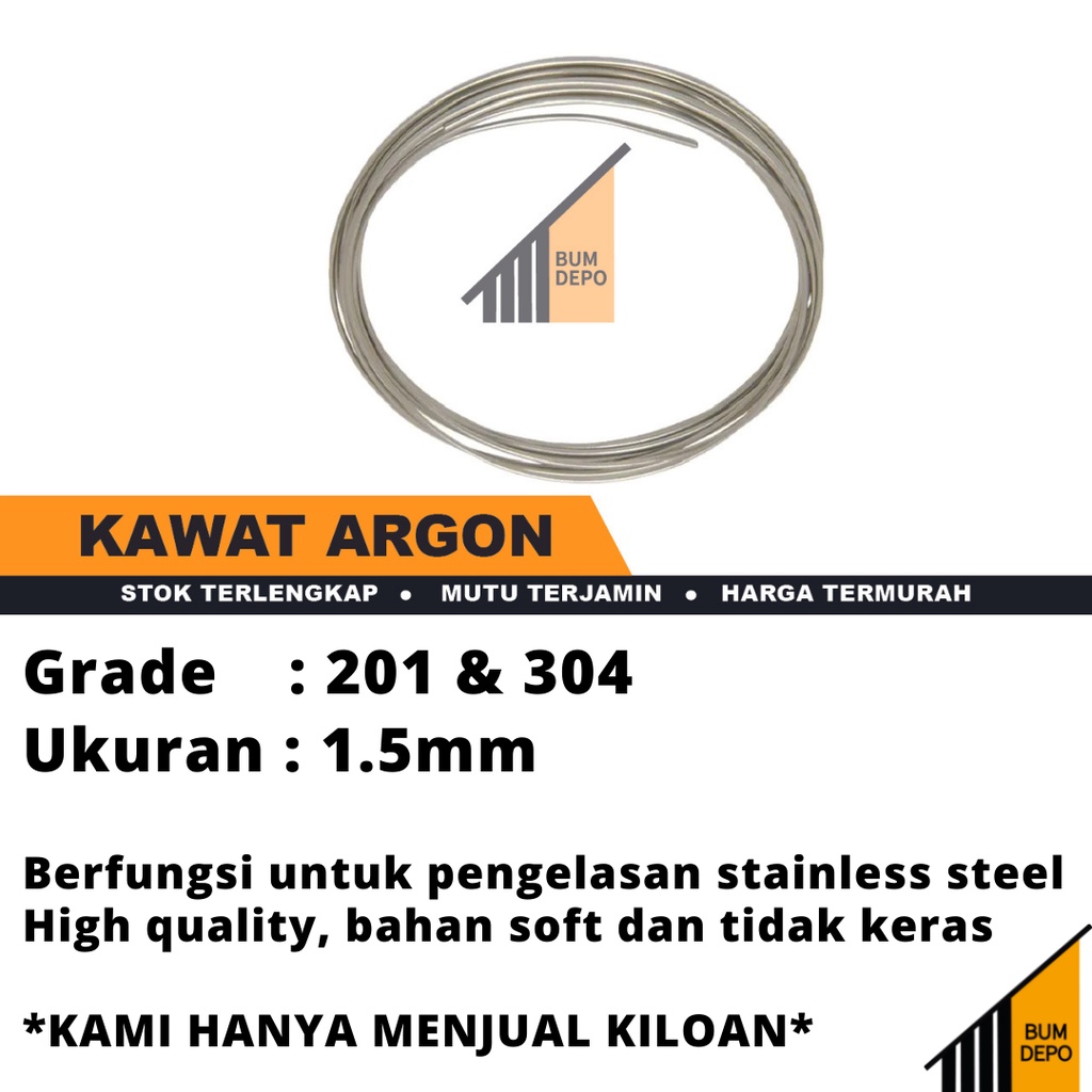 KAWAT LAS ARGON STAINLESS 201 & 304