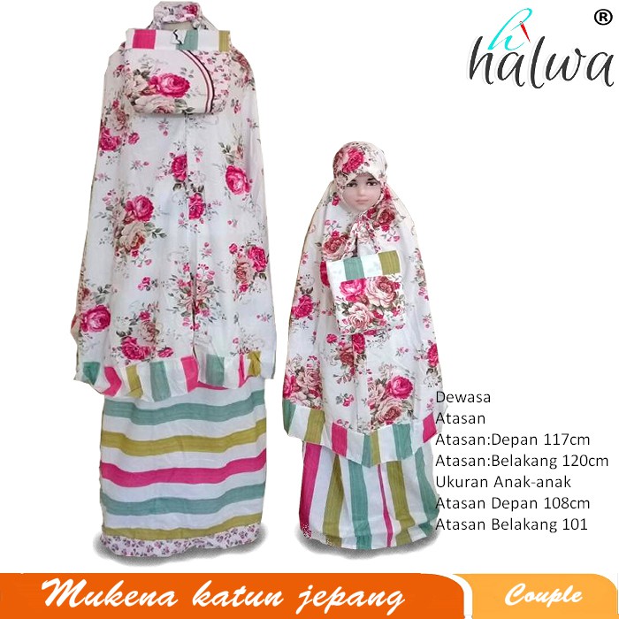 [114] MUKENA KATUN Mukena katun jepang couple pink RH mukena ibu dan anak mukena adem