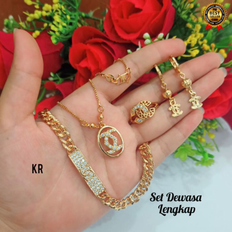 XUPING SET CHENELL DEWASA LAPIS EMAS GOLD BANYAK PILIHAN MODEL NYA