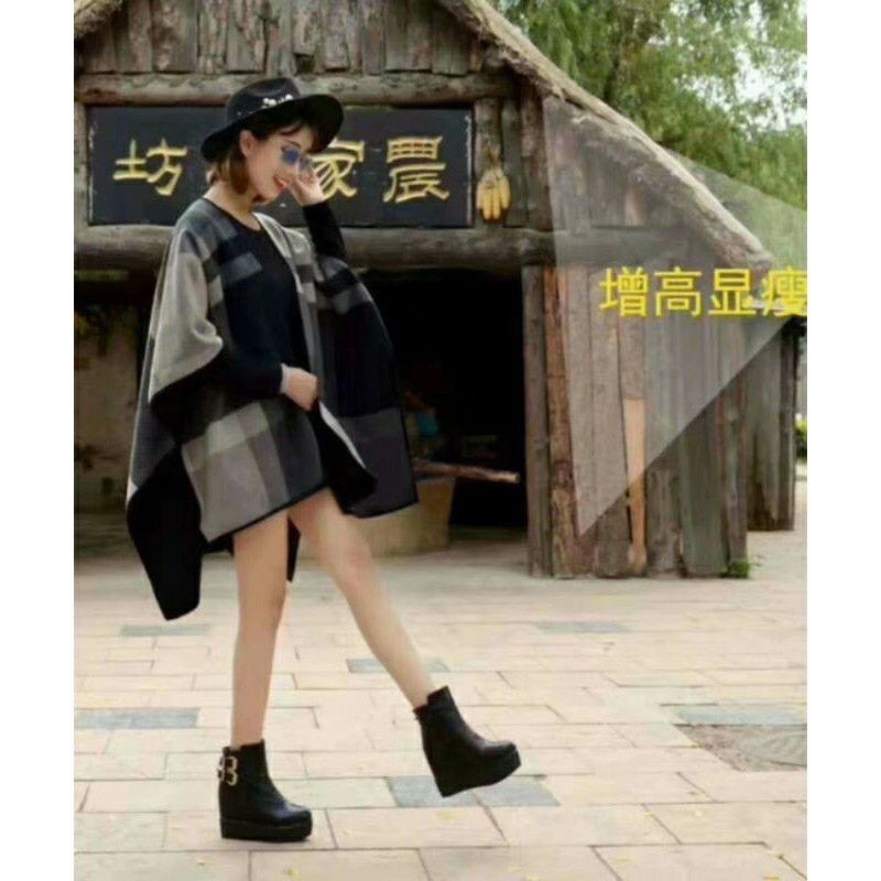 BT10 SEPATU WEDGES BOOTS IMPORT WANITA KOREA BRITISH INGGRIS