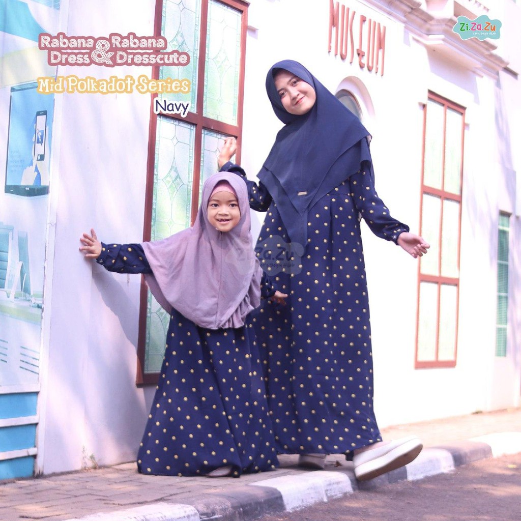 Gamis couple ibu anak muslim syari ZIZAZU series by wanoja hijab