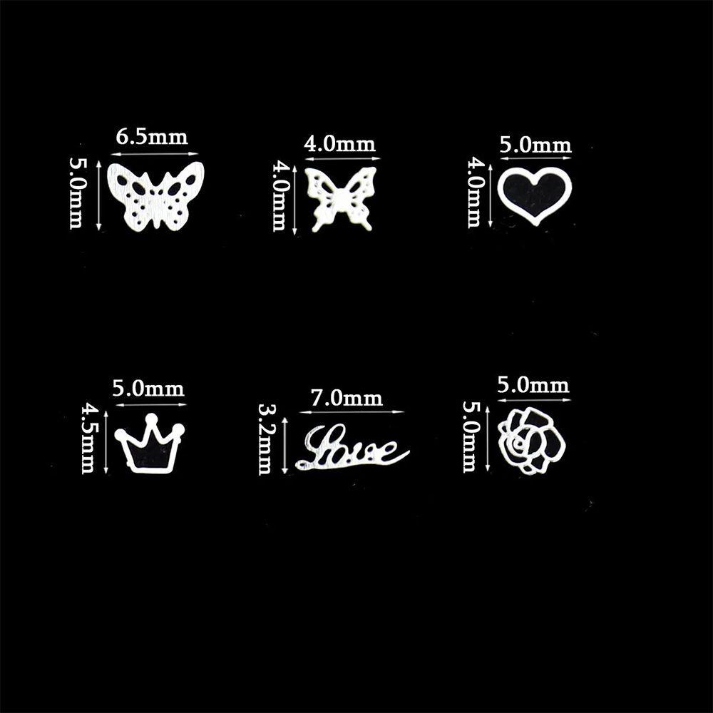AUGUSTINA Agustina 3D Nail Art Dekorasi Perak INS Nail Tips Nail Flakes Perlengkapan Salon DIY Manicure Aksesoris Nail Sequin