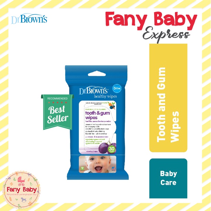 DR BROWNS TOOTH AND GUM BABY WIPES 30S / HG001