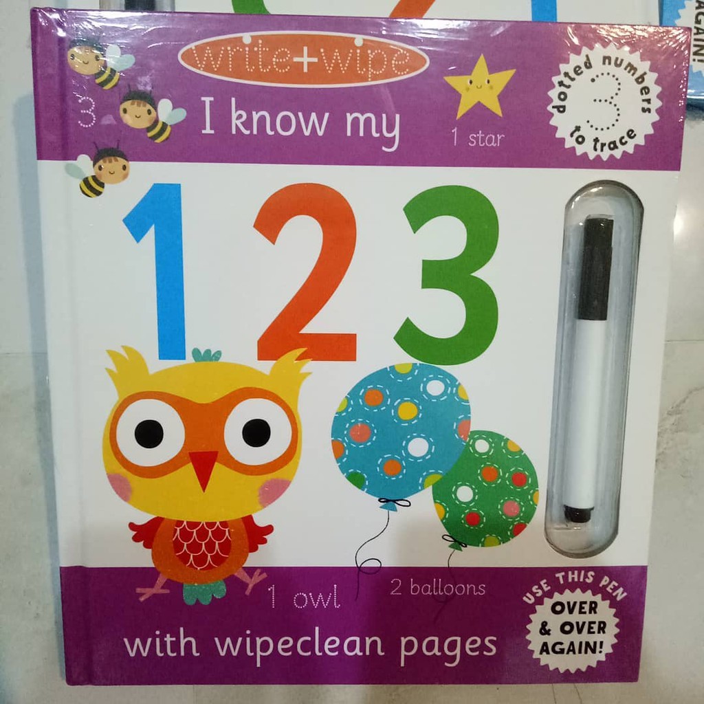 BUKU ANAK WRITE WIPE I KNOW MY 123 + PEN