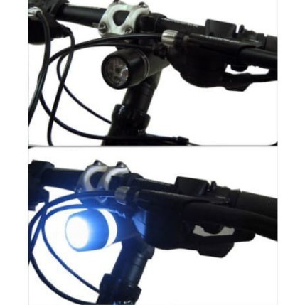 JS01 Power Beam Lampu Sepeda 1 Set Depan Belakang LED Light Bicycle Senter