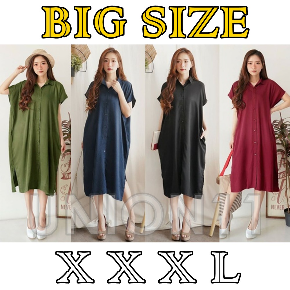 UNION11 - DRESS WANITA JUMBO XXXL / DRESS WANITA BIGSIZE LD 130 / DRESS JUMBO PLAIN