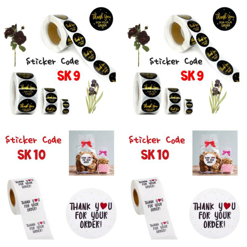 Stiker thank you bulat diameter 2.5cm isi 50pcs perpack-8