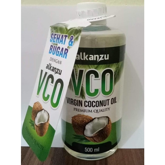 

LAINNYA-KEMASAN-MINUMAN- VCO VIRGIN COCONUT OIL ALKANZU 500 ML MINYAK KELAPA ORIGINAL -MINUMAN-