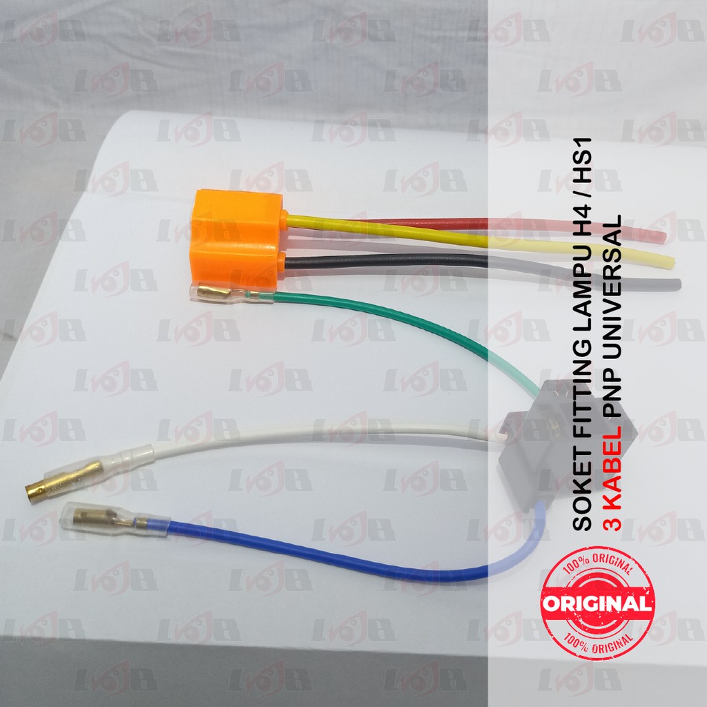 Fiting Lampu H4 Soket Socket HS1 Bohlam Motor Mobil 3 Kabel Kuat Awet