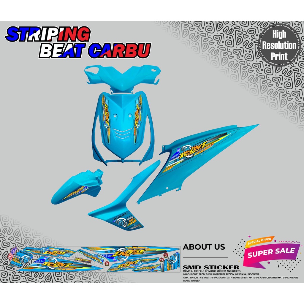 STRIPING VARIASI HONDA BEAT CARBU STRIPING MURAH BEAT CARBU STICKER VARIASI BEAT