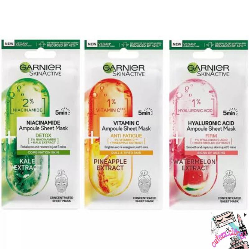 ☃️Cutezz_Ching1☃️Garnier Ampoule Mask (Sheet Mask) 15g