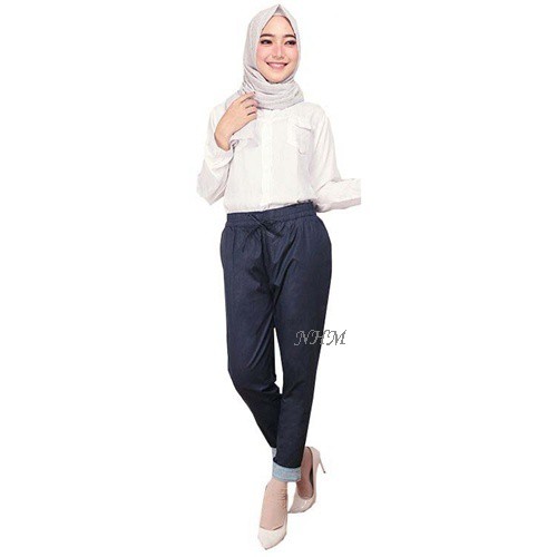 NHM Celana Wanita Baggy Stik Balik, Baggy Boyfriend Pants