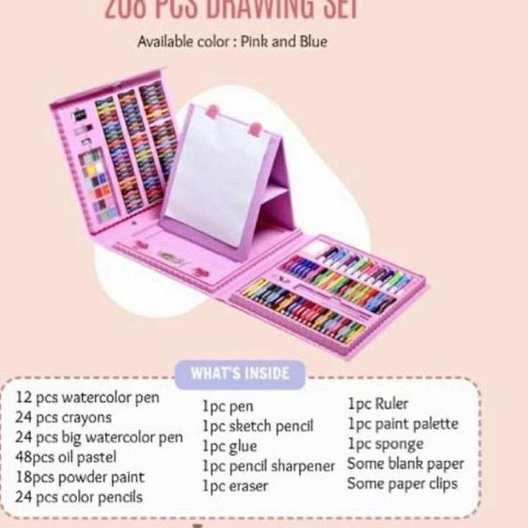 

In Stock! TJ-498 Set Drawing pen 208 pcs/Art Set Crayon anak 208 pcs