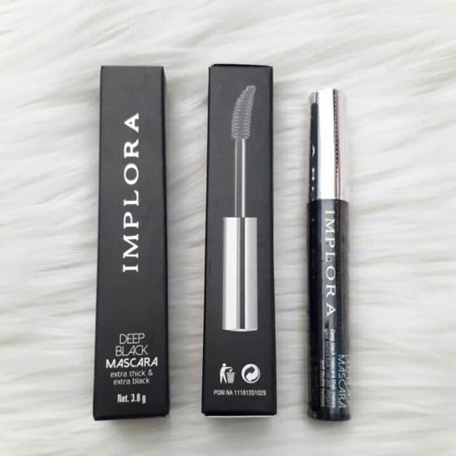 IMPLORA Deep Black Mascara 3.8gr | Maskara Black Waterproof Original