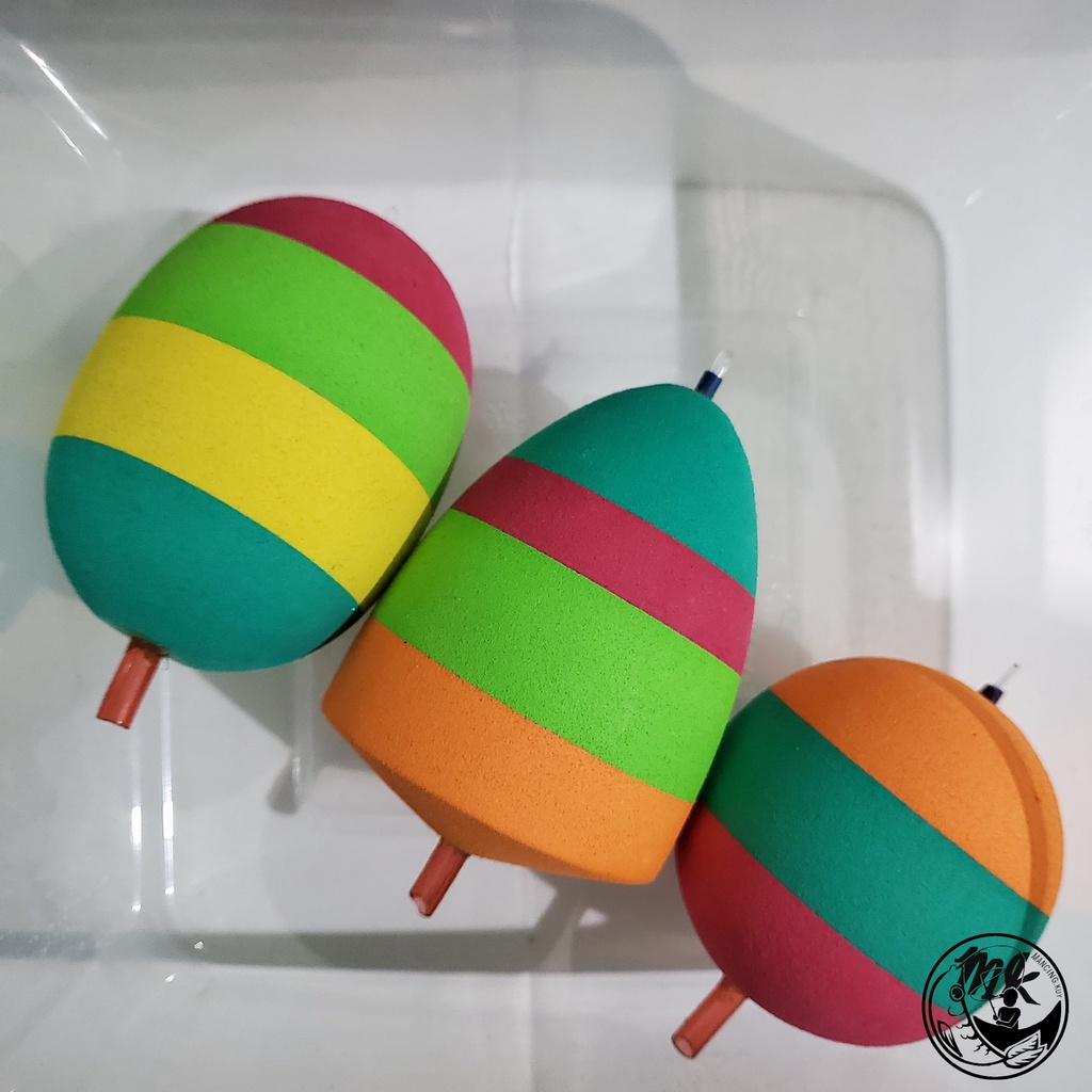 PELAMPUNG MAEMANCING BESAR 7 CM / KAMBANGAN PANCING JUMBO / BULAT - OVAL - BAHAN SPON - TMPAT FOSFOR