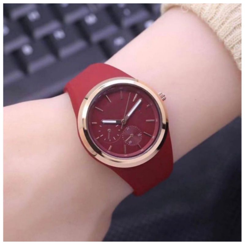 Cod)Jam Tangan Wanita Fashion FS/Gues Crono Variasi No Tanngal  Karet Strap Rubber(Dikirim Jakarta)