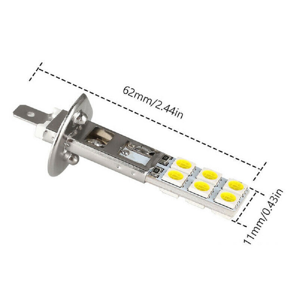 【TERSEDIA &amp; COD】4pcs Bola Lampu 12-led H1 6000k 55w Smd-5050 Warna Putih Untuk Depan Mobil