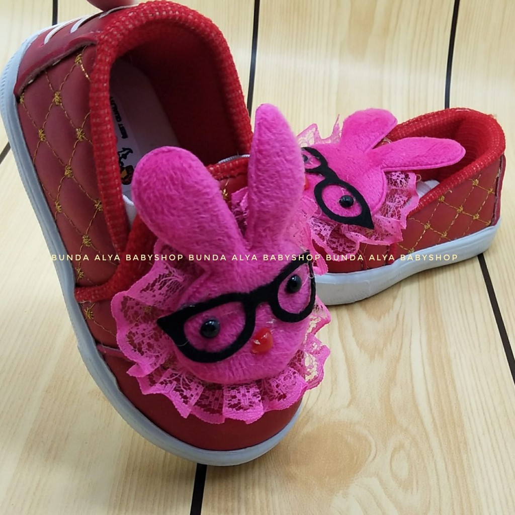 Sepatu Anak Perempuan Usia 1 2 Tahunan Alas Karet Size 22 -25 MERAH - Sepatu Anak Cewek SALE Anti Licin